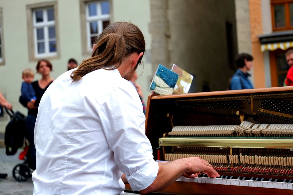 man playing piano